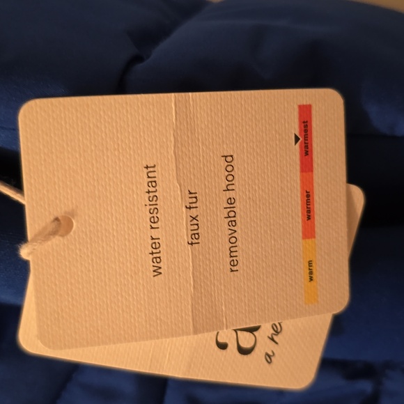 A.N.A BRAND WOMEN'S BOLD BLUE FAUX FUR HOODED WINTER COAT SIZE SMALL - Picture 9 of 16